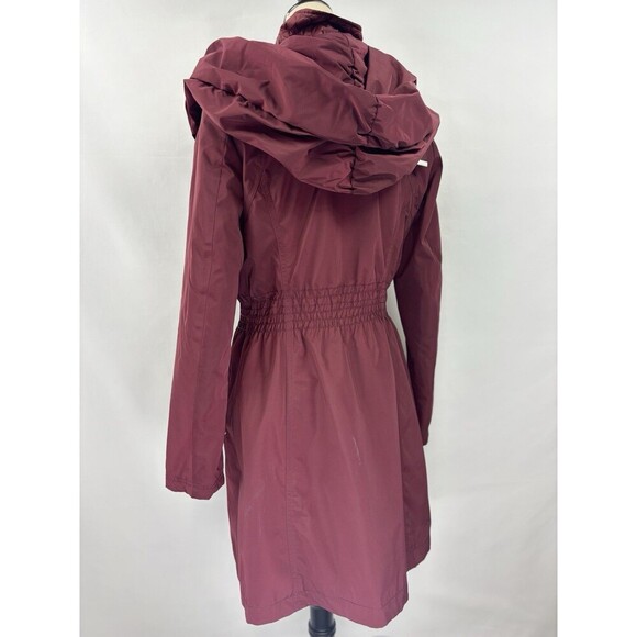 Laundry by Shelli Segal Parka Coat Jacket Burgundy Medium Hooded Quilted - Picture 4 of 16